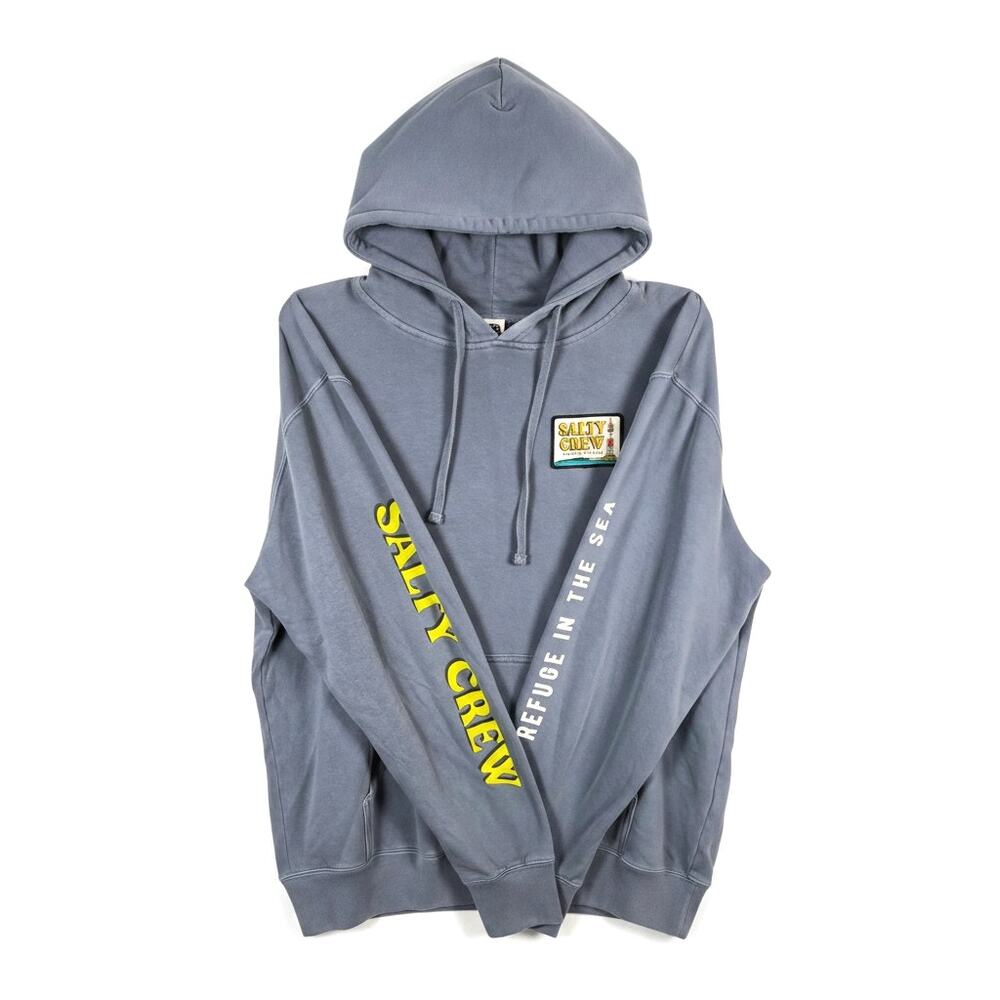 Salty Crew Mens Tippet Graphic Pullover Hoodie Blue L Fishing Outdoor Surf Fish